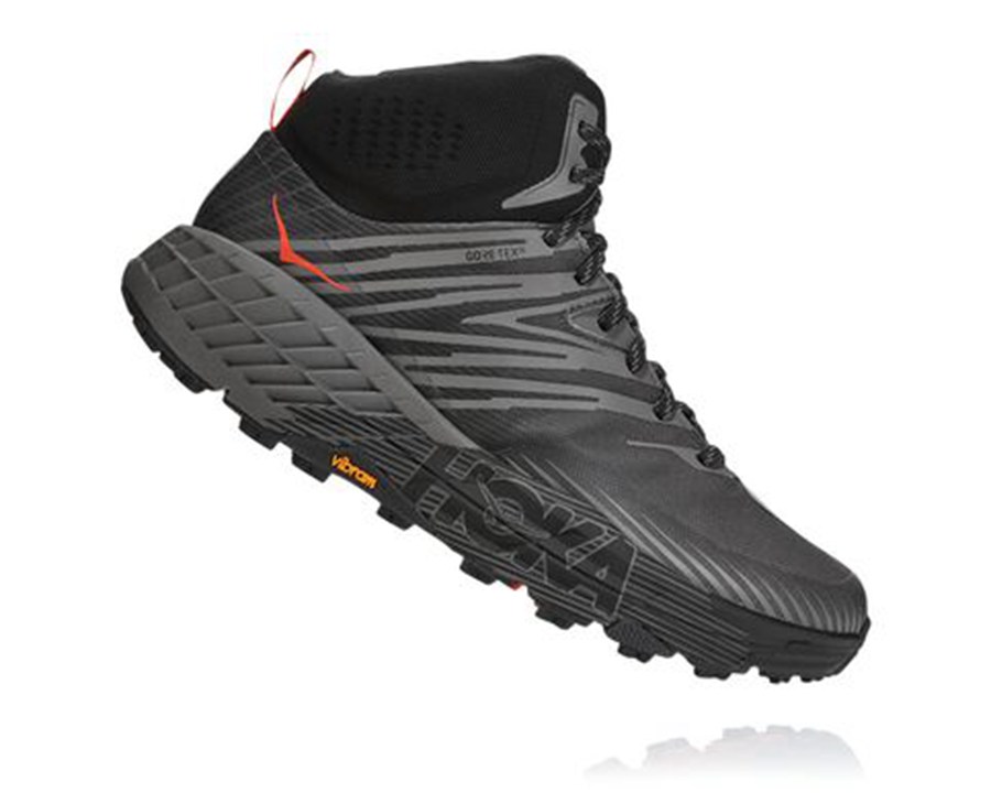 Hoka One One Trail Schoenen Heren - Speedgoat Mid Gore-Tex 2 - Zwart - QT7068192